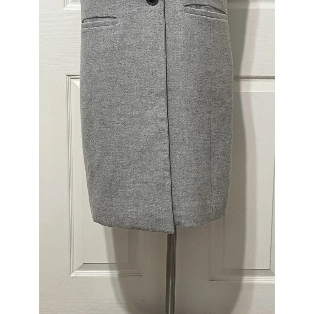 White House Black Market Long‎ Light Gray Tweed Vest  1 Button Women's Size 10